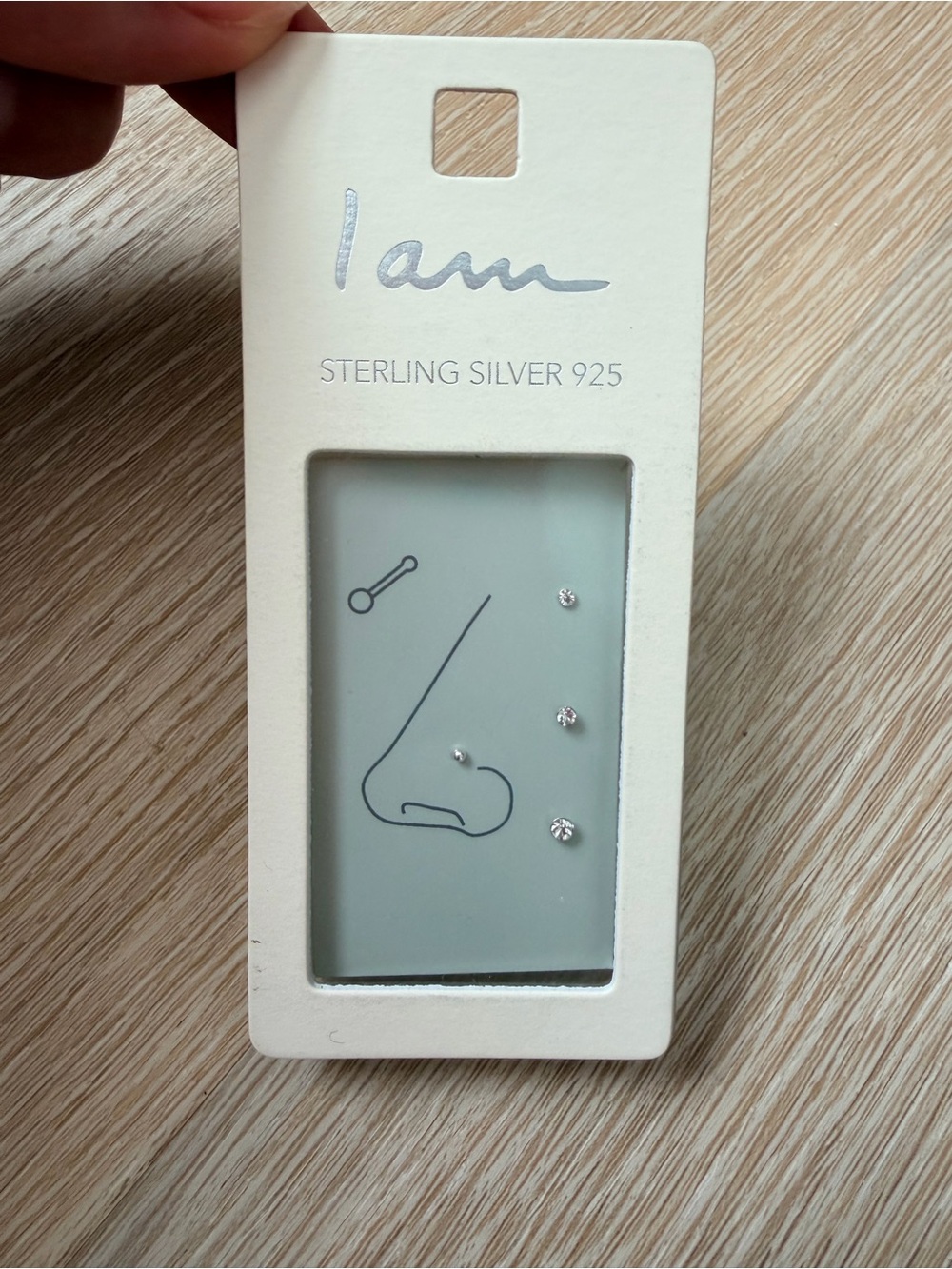 NWT NEW I AM Sterling Silver 925 Nose & Ear Stud Set Silver Hypoallergenic